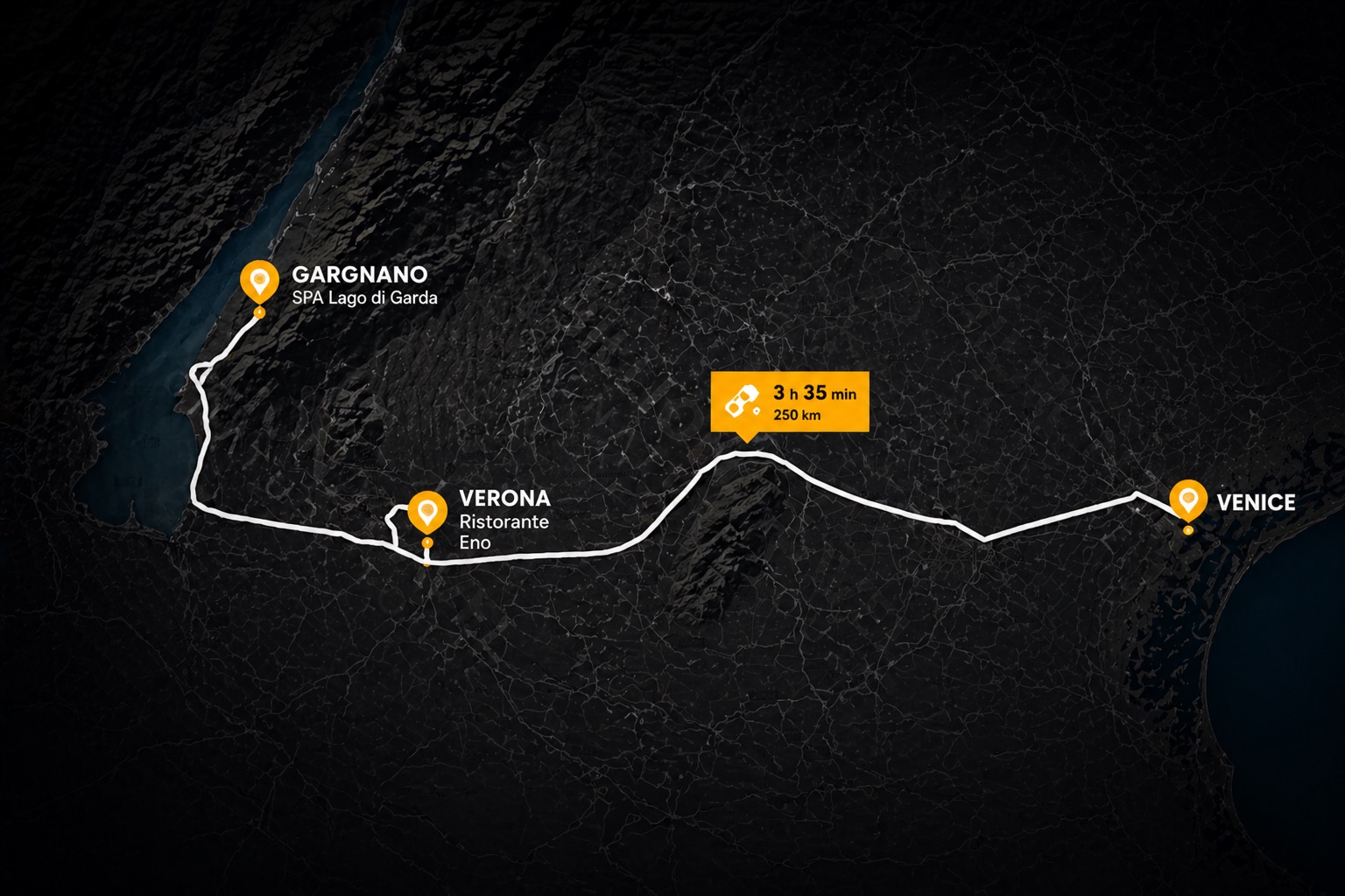 Route map for the selected day